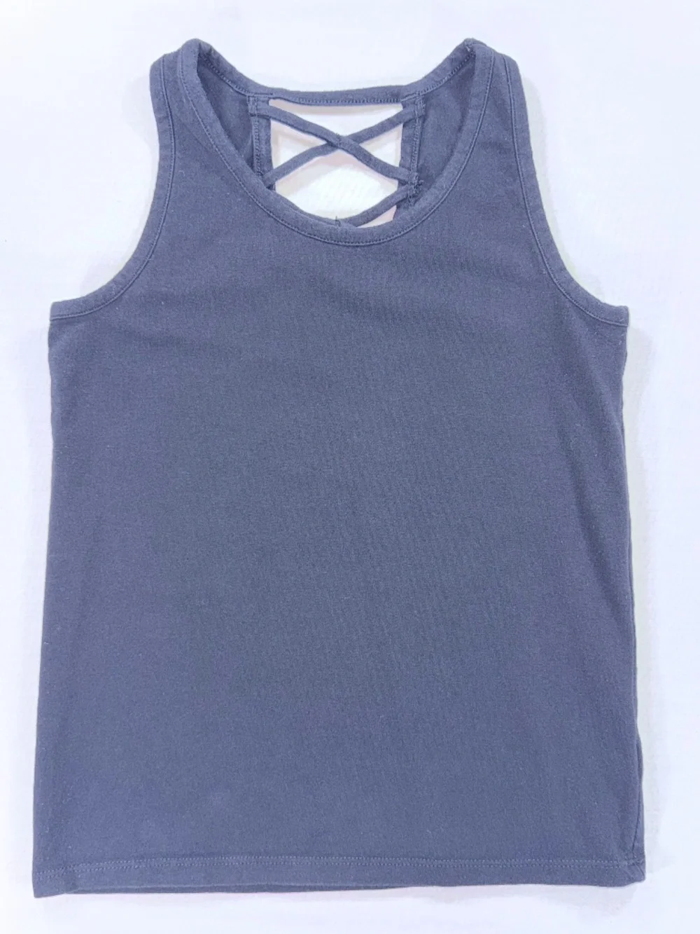 🔥 OLD NAVY Girls Criss-Cross Strappy Back Fitted Tank Top - Size L (10-12) 🔥